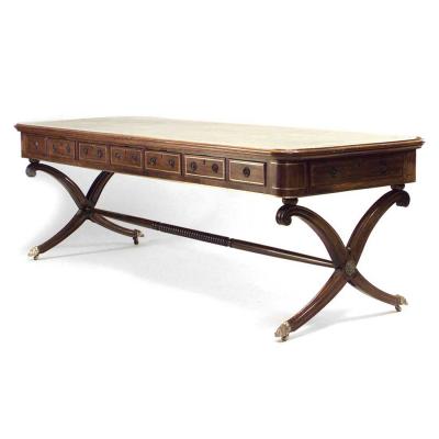 English Regency Style Mahogany Library Writing Desk
