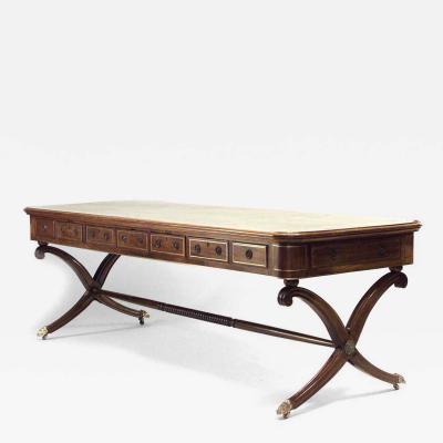 English Regency Style Mahogany Library Writing Desk