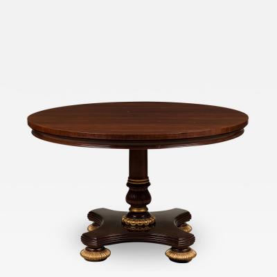 English Regency Style Mahogany Round Center Table