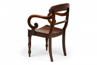 English Regency Style Mahogany Scroll Armchair