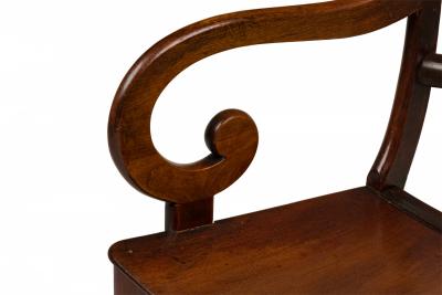 English Regency Style Mahogany Scroll Armchair
