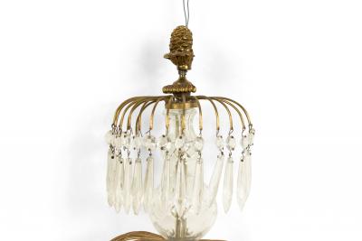 English Regency Style Monumental Crystal and Brass Tiered Wall Sconce