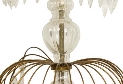 English Regency Style Monumental Crystal and Brass Tiered Wall Sconce