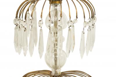 English Regency Style Monumental Crystal and Brass Tiered Wall Sconce