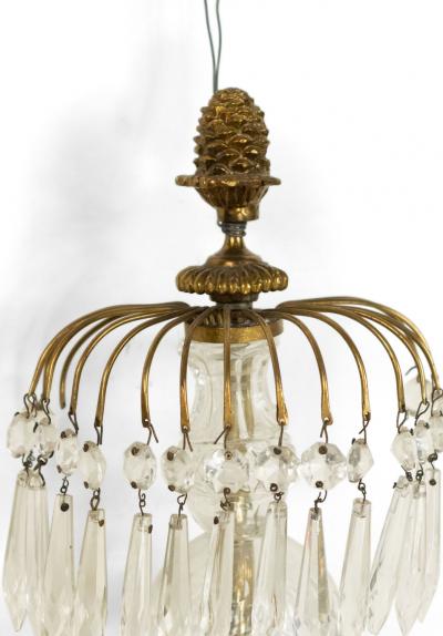 English Regency Style Monumental Crystal and Brass Tiered Wall Sconce