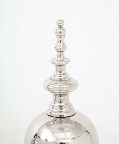 English Regency Style Nickel Andirons