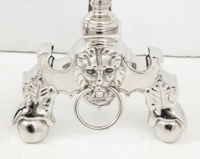 English Regency Style Nickel Andirons