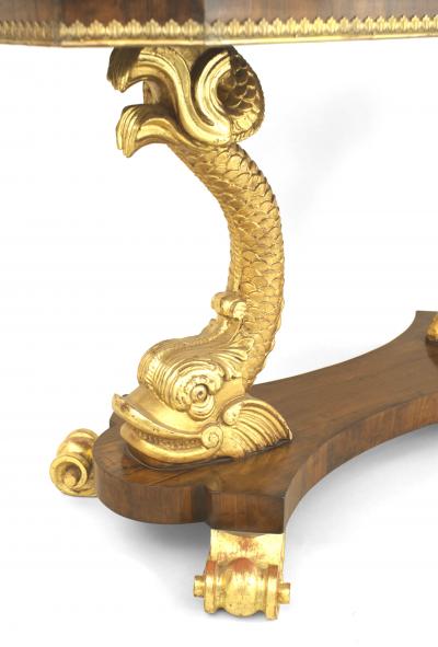 English Regency Style Rosewood Dolphin Center Table
