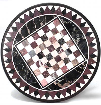 English Regency Style Rosewood Marble Inlaid Game Table