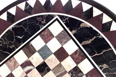 English Regency Style Rosewood Marble Inlaid Game Table