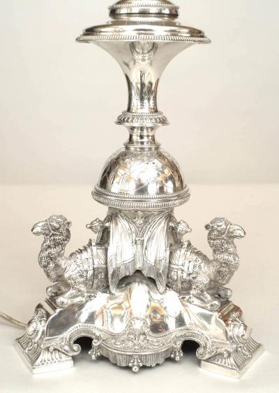 English Regency Style Silver plate Table Lamps