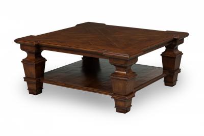 English Regency Style Square Oak Low Coffee Table