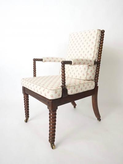 English Regency Walnut Bobbin Armchair circa 1825