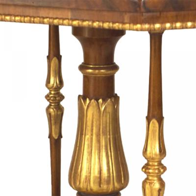 English Regency Walnut and Gilt Center Table
