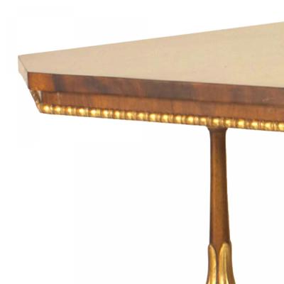 English Regency Walnut and Gilt Center Table