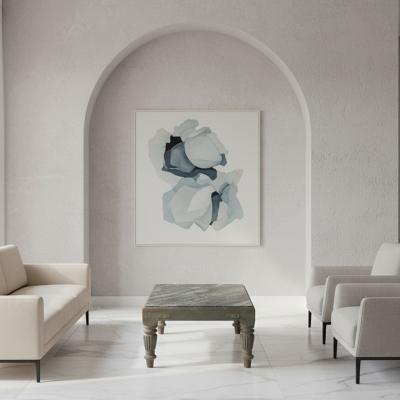 English Regency William IV Teal Painted Marble Top Low Coffee Table ca 1840