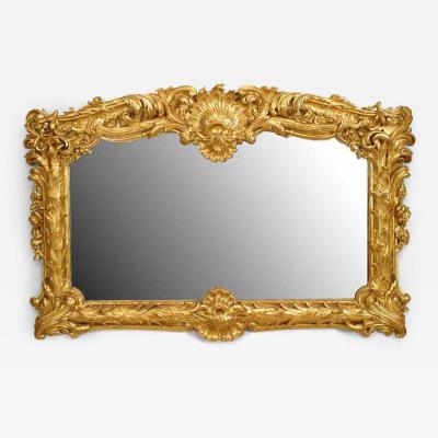 English Regency style 19th Cent gilt horizontal wall mirror with palm design