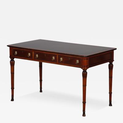 English Regency style mahogany leather top writing desk C 1950