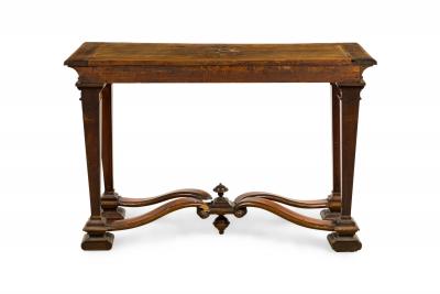 English Renaissance Console Table with Stretcher