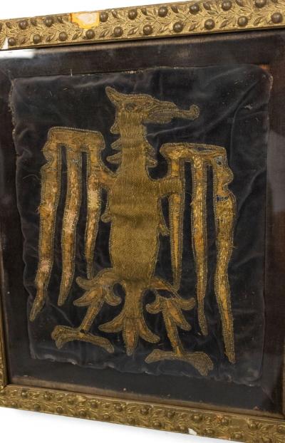 English Renaissance Framed Eagle Embroidery