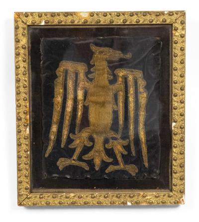 English Renaissance Framed Eagle Embroidery