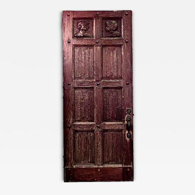 English Renaissance Revival Carved Oak Door