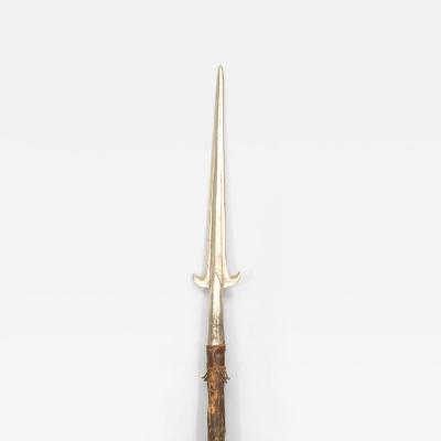 English Renaissance Style Steel and Leather Spear