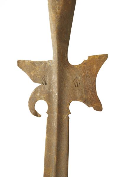 English Renaissance Style Wood and Iron Halberd