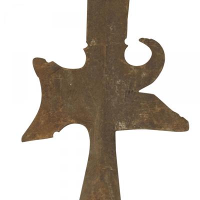 English Renaissance Style Wood and Iron Halberd