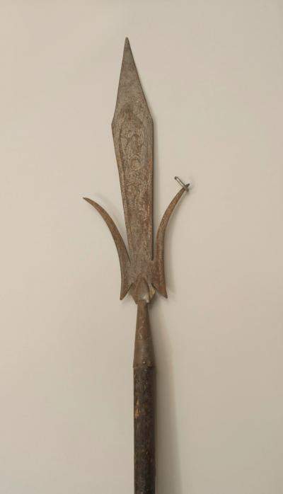 English Renaissance Style Wood and Iron Spear