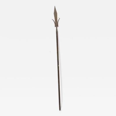 English Renaissance Style Wood and Iron Spear