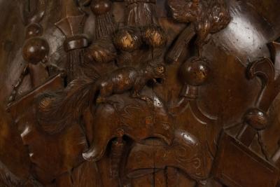 English Renaissance Walnut Military Wall Plaque