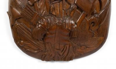 English Renaissance Walnut Military Wall Plaque