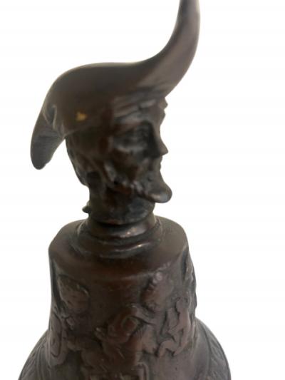English Renaissance bornze town crier bell with cavalier head
