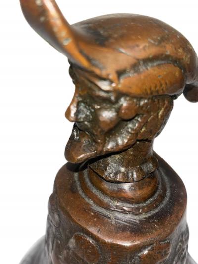 English Renaissance bornze town crier bell with cavalier head