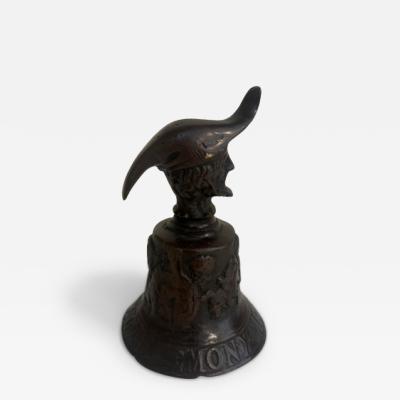 English Renaissance bornze town crier bell with cavalier head