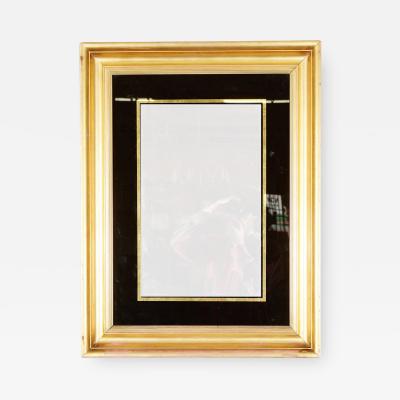 English Reverse Painted Gold Mirror in Gilt Frame