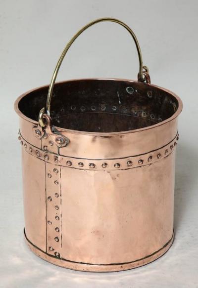English Riveted Copper Bucket