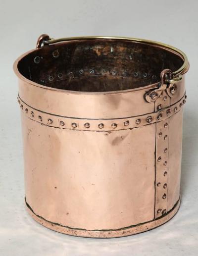 English Riveted Copper Bucket