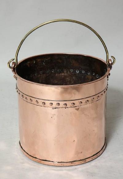 English Riveted Copper Bucket