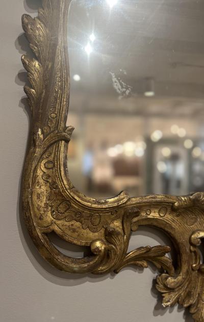 English Rococo Gilt Wood Mirror