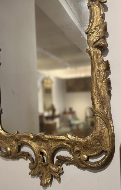 English Rococo Gilt Wood Mirror
