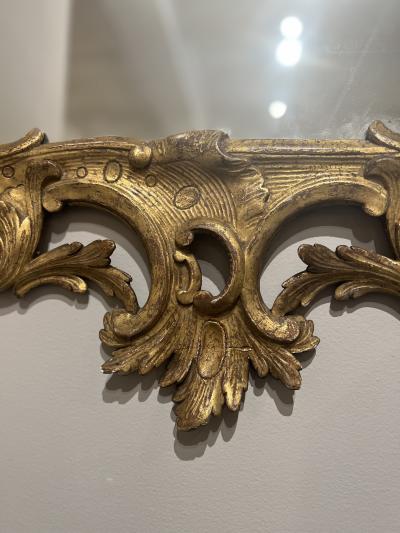English Rococo Gilt Wood Mirror