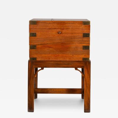 English Rosewood And Brass Humidor On Stand
