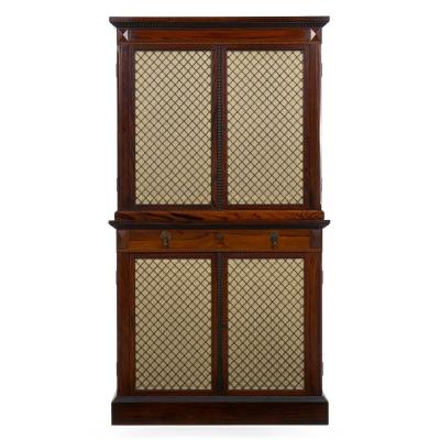 English Rosewood Antique Humidor Cabinet by Mellier Co London circa 1880