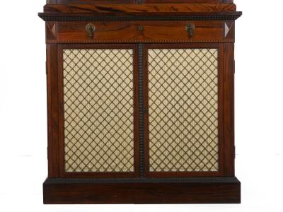 English Rosewood Antique Humidor Cabinet by Mellier Co London circa 1880