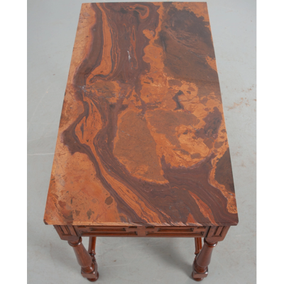 English Rosewood Marble Center Table