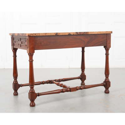 English Rosewood Marble Center Table