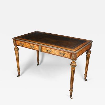 English Satinwood Writing Table c 1860