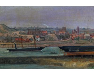 English School A Rare Portrait of John Scott Russell and The Great Eastern 